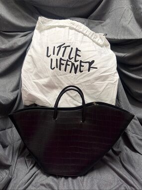 Little Liffner tulip tote in black croc